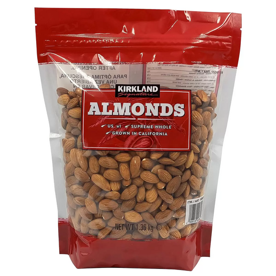 Kirkland Signature Whole Almonds 1.36kg – Premium Crunchy Natural Shelled Nuts