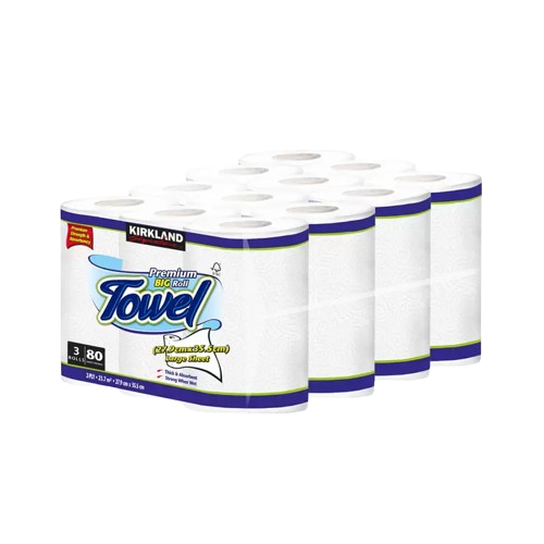 Kirkland Signature Premium Kitchen Roll Towel 12 Rolls x 80 Sheets
