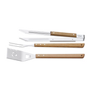 Tramontina BBQ Hardwood Tool Set 3 Piece – Stainless Steel Grill Tongs, Fork & Spatula with Wooden Handles BBQ Accessories