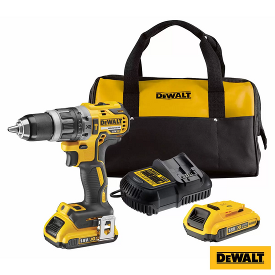 DEWALT Brushless Hammer Drill Driver Kit with 2 x 2Ah Batteries, Charger & Kit Bag