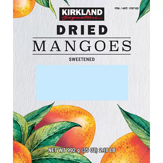 Kirkland Signature Dried Mango 992g – Sweet & Chewy Tropical Fruit Snack