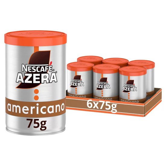 Nescafé Azera Americano Instant Ground Coffee 6 x 75g – Barista Style Velvety Coffee