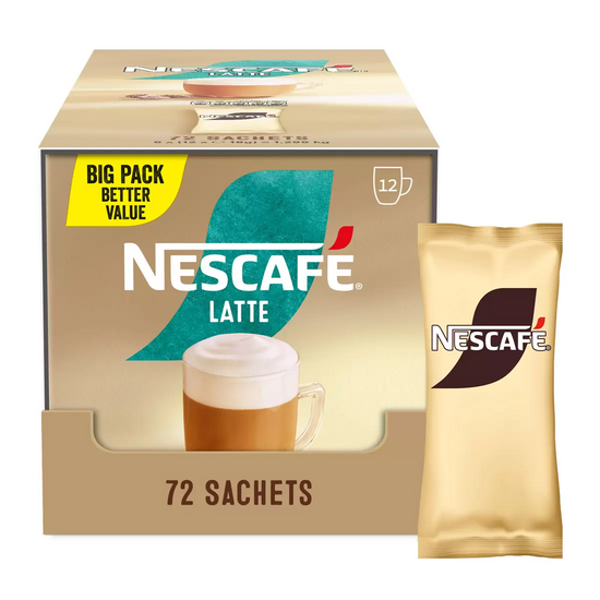 Nescafé Latte Sachets 72 x 18g – Creamy Smooth Instant Latte Coffee Drink