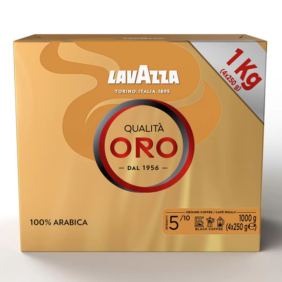 Lavazza Qualità Oro Arabica Ground Coffee 4 x 250g – Premium Smooth Italian Blend