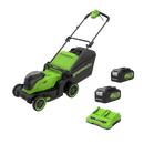 Greenworks 48V Cordless Lawn Mower 41cm – Battery Powered Push Mower with 2x 24V 4Ah Batteries & Dual Charger (50L Grass Bag)