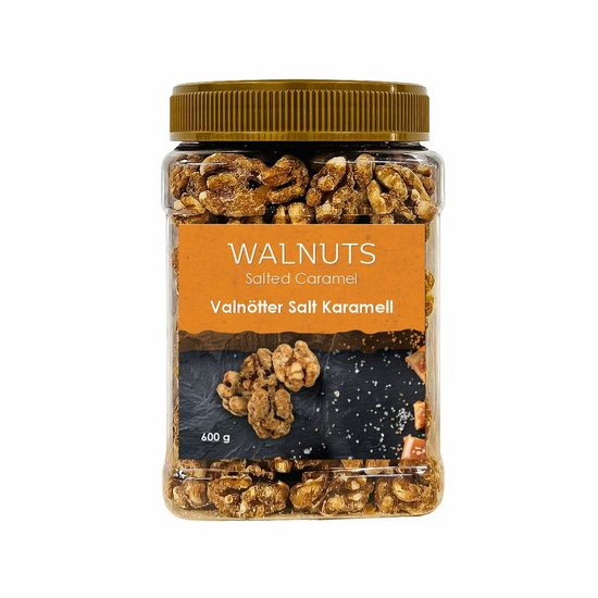 Salted Caramel Walnuts 600g – Crunchy Caramel Coated Nut Snack