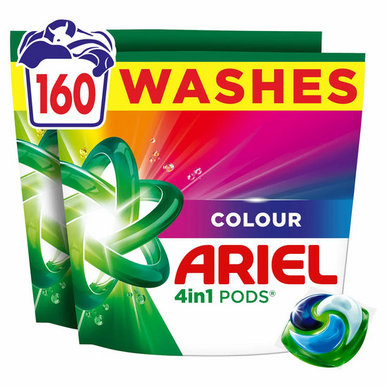 Ariel Colour 4 in 1 Pods 160 Wash – Colour Protection & Fresh Scent Laundry Capsules