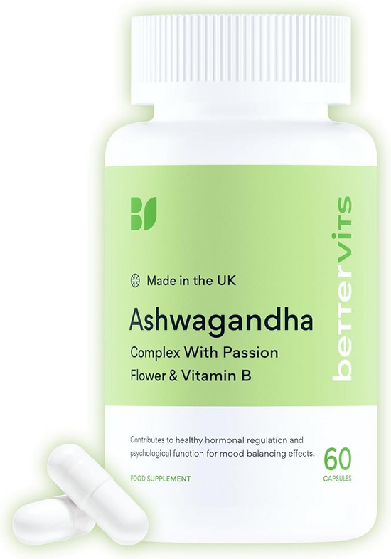 Bettervits Organic KSM-66 Ashwagandha 800mg with Vitamin B – 60 Capsules