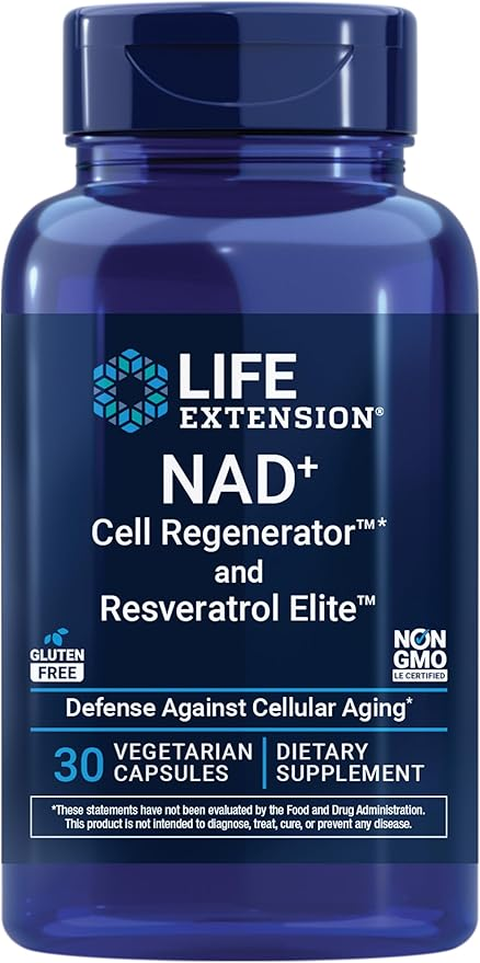 Life Extension NAD+ Cell Regenerator & Resveratrol Elite – 30 Capsules