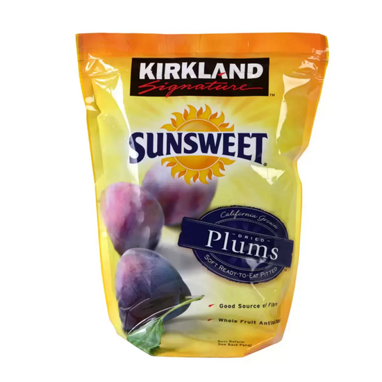 Kirkland Signature Sunsweet Pitted Dried Plums 1.59kg – Fibre Rich Ready to Eat Prunes