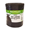 Banquet Recycled Tie Top Large Refuse Sacks 90 Bags 110L Bin Liners