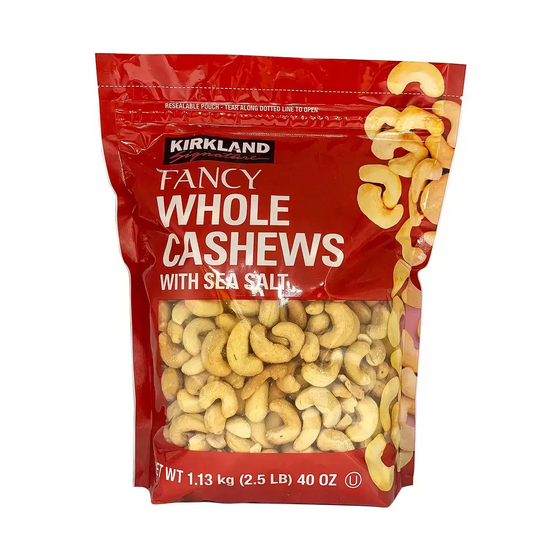 Kirkland Signature Salted Cashews 1.13kg – Premium Crunchy Sea Salt Nuts