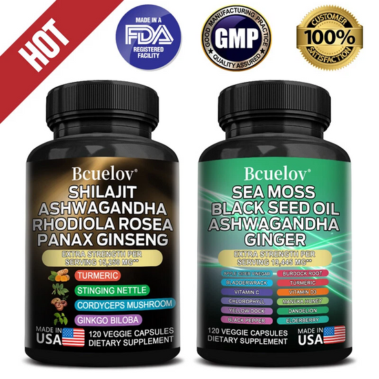 Sea Moss & Shilajit Energy & Endurance Supplement – Black Seed Oil, Turmeric & Ashwagandha