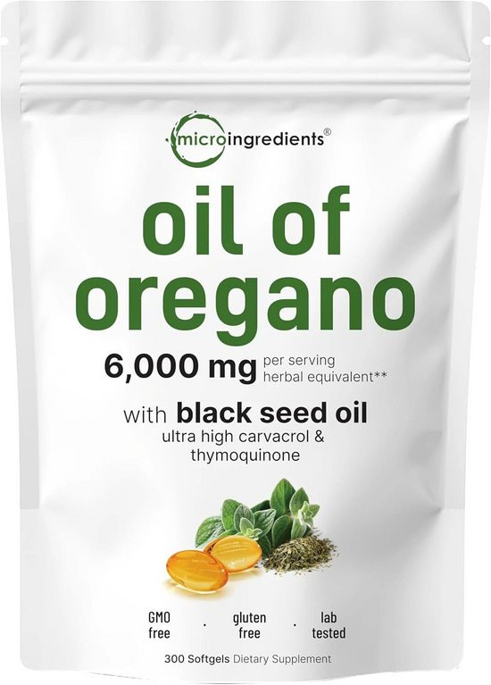 Micro Ingredients Oil of Oregano 6000mg Softgels – 300 Count