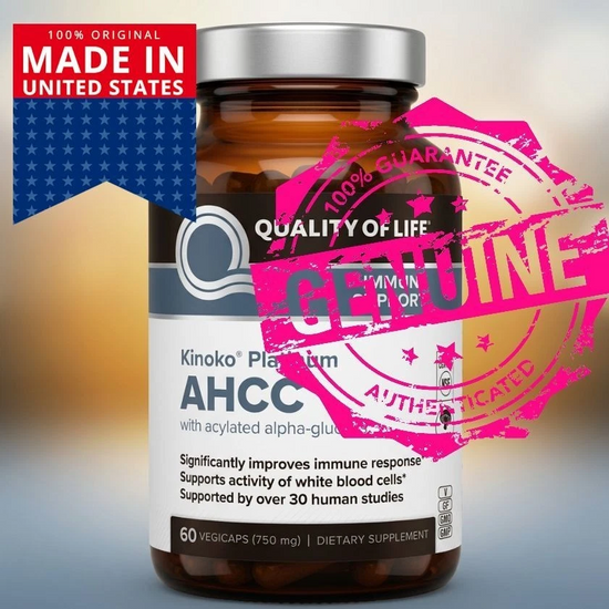 Kinoko Platinum AHCC 750mg – Immune Support, 60 Capsules