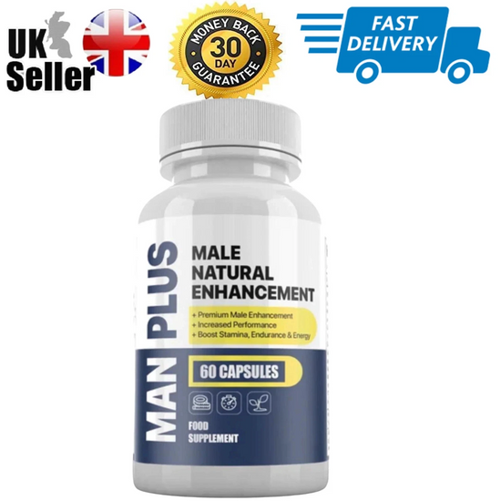 MAN PLUS Male Natural Enhancement – 60 Capsules, 1 Month Supply