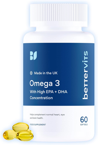 Bettervits Omega 3 Fish Oil Capsules – High Strength 33% EPA & 22% DHA
